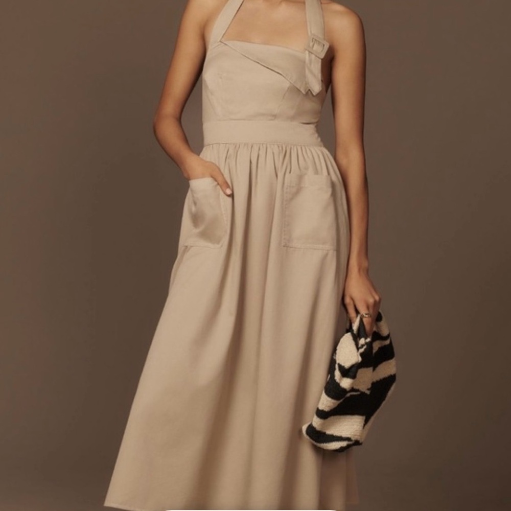 NWT Anthropologie Porridge Halter Utility Dress  New Size S